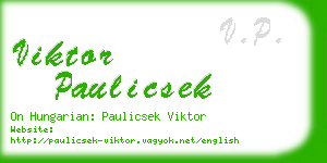 viktor paulicsek business card